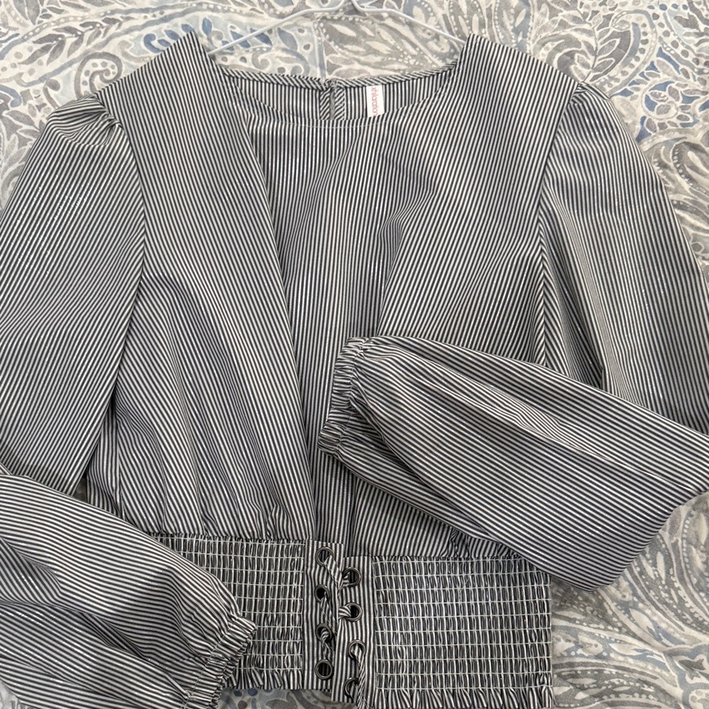 Striped Black and White Blouse